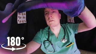 ASMR VR180  Physical Medical 🩻🩺 Face Touching Otoscope Tuning Fork [upl. by Enimajneb509]