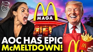 AOC Has SCREAMING Unhinged MELTDOWN At McDonalds For Letting Trump Work The Fries  SALTY Lib Panic🍟 [upl. by Schulz]