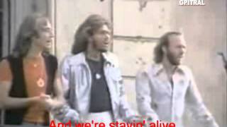 BEE GEES STAYING ALIVE JOHN TRAVOLTA lyrics [upl. by Bate642]