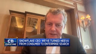 Snowflake CEO Frank Slootman says acquiring Neeva will help overcome AI hallucination bias [upl. by Gnok225]