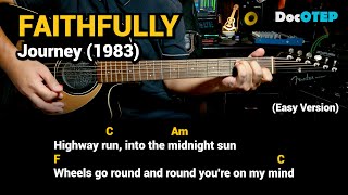 Faithfully  Journey Easy Guitar Chords Tutorial with Lyrics [upl. by Sianna]