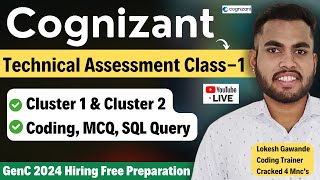 Cognizant Technical Assessment 2024 Live Class  GenC 2024 Hiring  Cluster 1 amp Cluster 2 Process [upl. by Kareem]