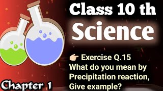 Class 10th Science Chapter 1 Q15 What do you mean by Precipitation reaction give example [upl. by Whale]