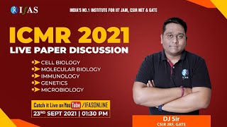 ICMR Exam Live Paper Discussion  2021  ICMR Live Lectures Life Science [upl. by Notaes]