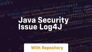 java security issue log4j [upl. by Yankee]