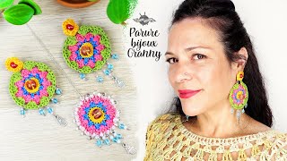 Comment faire une parure de bijoux au crochet avec des granny [upl. by Aggri830]