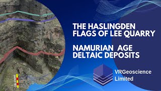 Lee Quarry Geology The Namurian age Upper Haslingden Flags [upl. by Akinam]