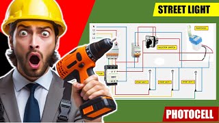 Streetlight Panel Connection with Auto Manual Switch  Photocell Sensor [upl. by Ailito]