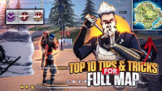 TOP10  GRANDMASTER  SECRET TIPS amp TRICKS FOR FULL MAP  Free fire Rank push Tips [upl. by Ahsilek]