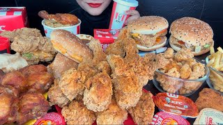 ASMR EATING KFC FRIED CHICKENKFC BURGERDOUBLE DOWNGRILLED CHICKEN [upl. by Lindell]