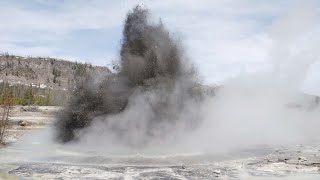 Major explosion at Yellowstone National Park in US [upl. by Nalak485]