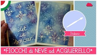 Acquerello di Natale come dipingere un motivo di FIOCCHI DI NEVE  Christmas Edition  LEZIONE 27 [upl. by Elaynad67]