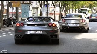 Ferrari FF amp F430 Spider  Startup revs and acceleration [upl. by Landon]