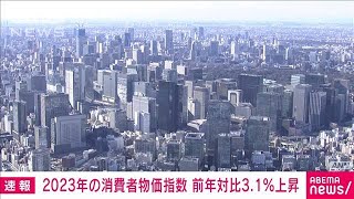 【速報】2023年消費者物価指数（生鮮食品除く）は前年対比31％上昇 41年ぶりの大きさ2024年1月19日 [upl. by Leumel539]