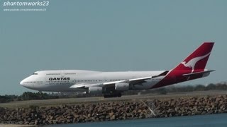 Qantas Airways 747400  Take Off 34L  Sydney Airport Seeing Double [upl. by Eal]