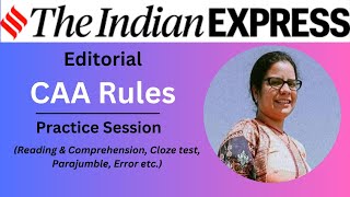 14 March 2024  The Indian Express Editorial Practice Exercise  CAA Rules [upl. by Aillemac]