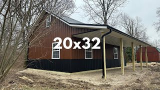 Touring a 20x32 Post Frame Building Inside Look with Attic Trusses [upl. by Vinna]