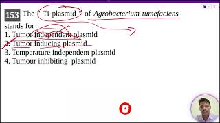 The quot Ti plasmid quot of Agrobacterium tumefaciens stands for1 Tumor independent plasmid2 Tumor [upl. by Kissel]