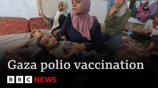 Israel agrees pauses in Gaza fighting to allow polio vaccination of children  BBC News [upl. by Shanney977]