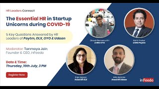 The Essential HR in Startup Unicorns during COVID19  A power panel by inFeedo [upl. by Nimzaj534]