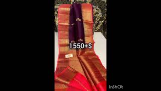 Banarasi semi Kora sarees with plain blouse 9492924712 [upl. by Sheela531]