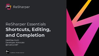 Shortcuts Editing Completion  ReSharper Essentials [upl. by Milty462]