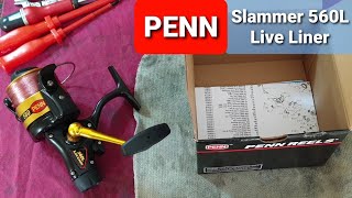 MOULINET PENN SLAMMER 560L LIVE LINER  Pêche en Surfcasting [upl. by Kolk391]