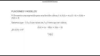 9 Encuentre una expresión para una función cúbica f si f16 y f1f0f20 [upl. by Isola921]