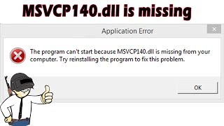 MSVCP140DLL is Missing From Your Computer  MSVCP140dll DOWNLOAD Windows 10817 32 amp 64bitPUBG [upl. by Dolloff]