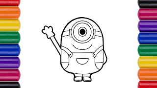 minion drawing for kids minion drawing painting and colouring for kids and toddlers [upl. by Autumn]