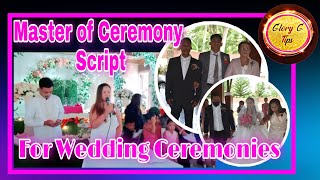 Emcee Script for Wedding Ceremony  Glory G Tips [upl. by Sima]