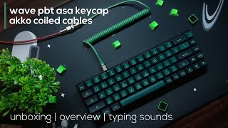 Akko Wave PBT ASA Keycaps amp Coiled Aviator Cable  unbox overview amp typing sounds ft Tecware B68 [upl. by Ciccia]