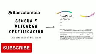 ¿Cómo solicitar una Certificación Bancolombia [upl. by Leff253]