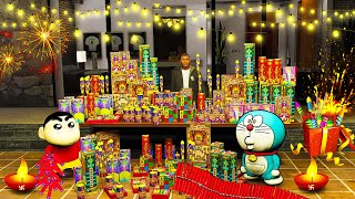 Shin Chan amp Franklin Celebrating ‘Diwali’ With Doraemon and Avengers in GTA 5 in Telugu [upl. by Cadmar]