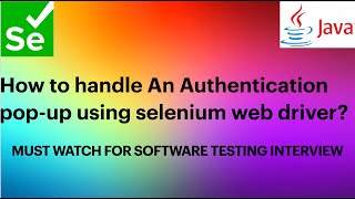 How to handle An Authentication popup using selenium web driver [upl. by Conway300]