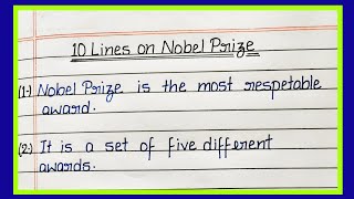 10 Lines on Nobel Prize Essay on Nobel Prize10points about Nobel Prize 10 Lines about Nobel Prize [upl. by Robby]