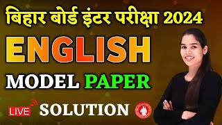 English Class 12 Model Paper 2024 Bihar Board  Class 12th English Model Paper by Khushi Maam [upl. by Gearalt]