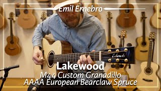 Lakewood M44 Custom Granadillo AAAA European Bearclaw Spruce played by Emil Ernebro  Demo [upl. by Anileva]