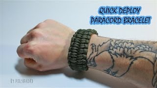 How to make a paracord quick deploy bracelet  Быстрорасплетающийся браслет из паракорда [upl. by Curkell]