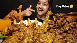 ASMR MUTTON CURRY CHICKEN CURRY LIVER CURRY WITH BASMATI RICE 😋 EATING VIDEOS FOOD VIDEOS🔥 [upl. by Nylrebma]