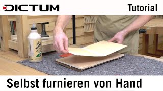 Einfach selbst furnieren  Leimauftrag mit dem Spachtel  Tutorial [upl. by Assenahs]