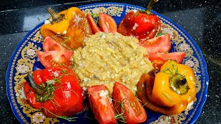 Salatã de Vinete de post amp Ardei Copți in Oțet Eggplant Salad Roasted Bell Pepper [upl. by Cleasta601]