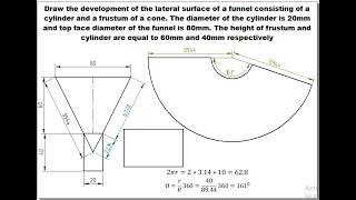 Development of lateral surfaces of solids Problem 5 Engineering Graphics Engineering Visualization [upl. by Lorna]