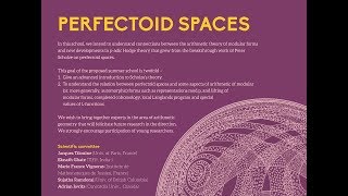 Perfectoid spaces Lecture 1 by Kiran Kedlaya [upl. by Ehav]