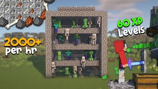 SIMPLE Mob  XP Farm  1800 Items amp 60 XP Levels Per Hour  Minecraft Tutorial [upl. by Allerus461]