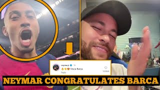 Neymar Reaction On Raphinhas Post Over Barcelonas 40 Win Over Real Madrid [upl. by Aretak]