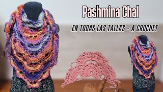 Pashmina Chala Crochet Elegante – Inspirado en los Colores del Pavo Real – Tejidos de Moda a Crochet [upl. by Siobhan]