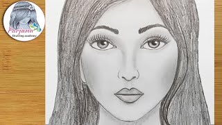 How to draw face for Beginners EASY WAY TO DRAW A GIRL FACE [upl. by Trela]