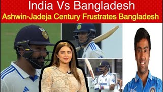 AshwinJadeja Century Frustrates Bangladesh Bowlers  India vs Bangladesh  Meerab Zeeshan [upl. by Banquer]