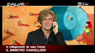 Ballarò MAURIZIO CROZZA  Il Ministro Cancellieri in collegamento da casa Crozza [upl. by Niajneb]